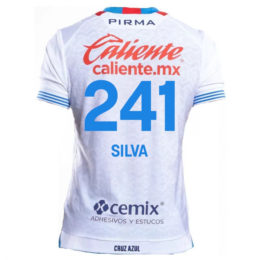 Niño Fútbol Camiseta Iván Silva #241 Blanco Azul 2ª Equipación 2024/25