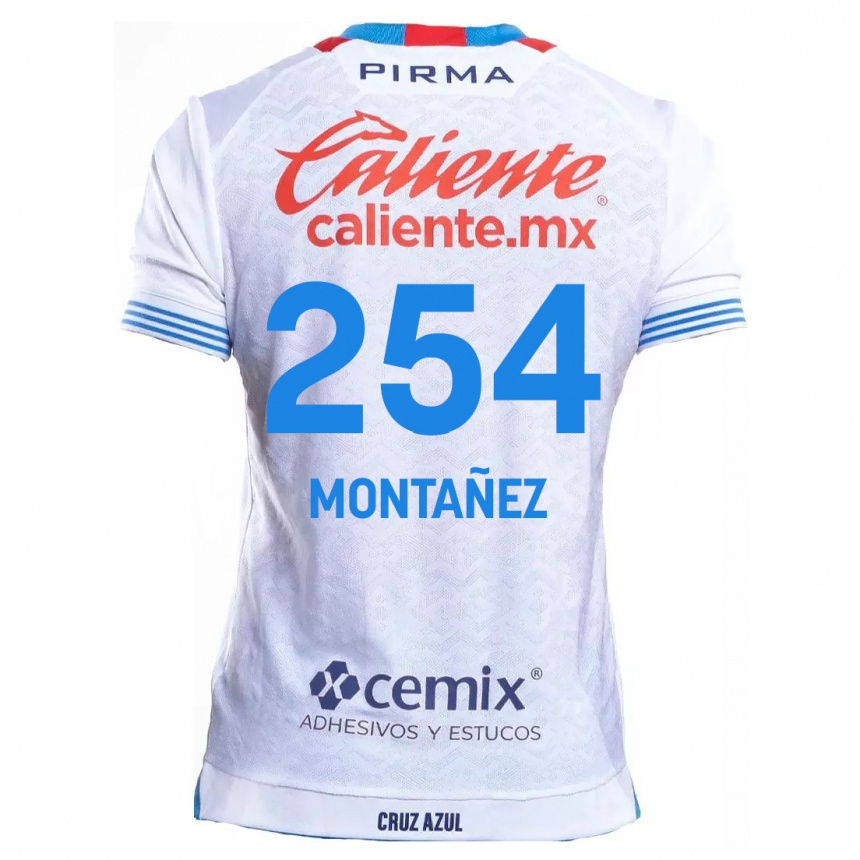 Niño Fútbol Camiseta Humberto Montañez #254 Blanco Azul 2ª Equipación 2024/25