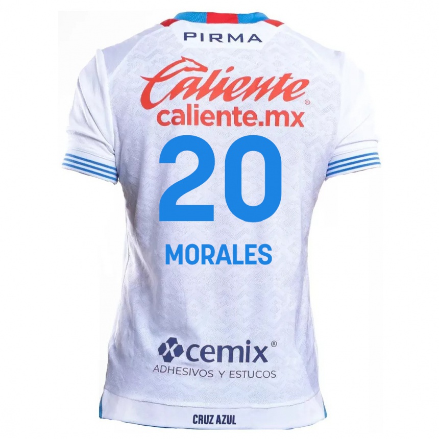 Niño Fútbol Camiseta Iván Morales #20 Blanco Azul 2ª Equipación 2024/25