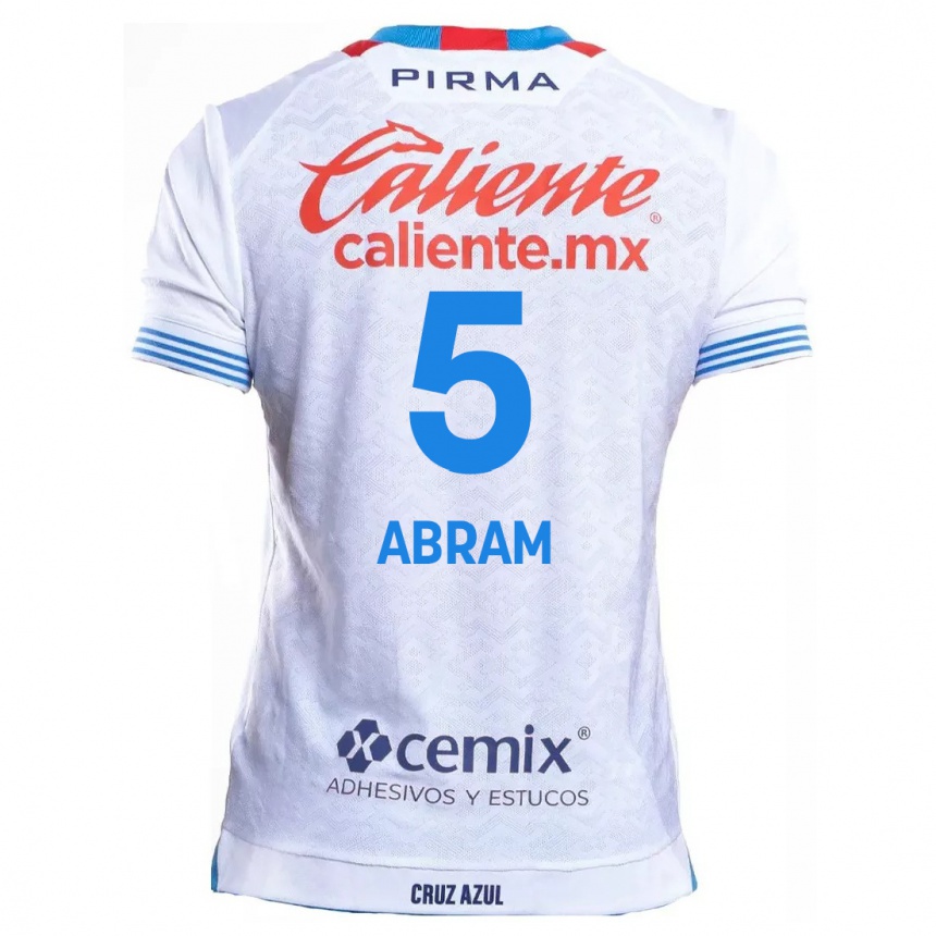 Niño Fútbol Camiseta Luis Abram #5 Blanco Azul 2ª Equipación 2024/25