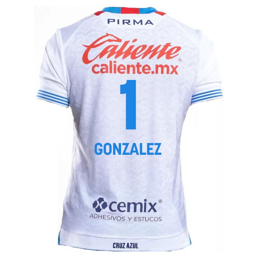 Niño Fútbol Camiseta Itzayana Gonzalez #1 Blanco Azul 2ª Equipación 2024/25