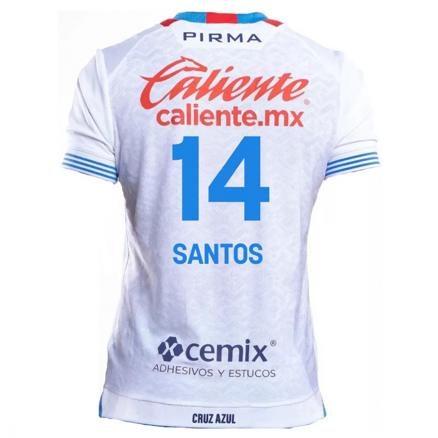 Niño Fútbol Camiseta Eleisa Santos #14 Blanco Azul 2ª Equipación 2024/25