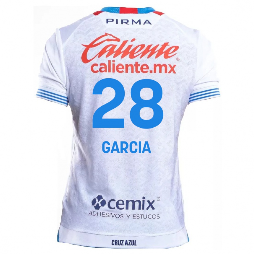 Niño Fútbol Camiseta Ana Garcia #28 Blanco Azul 2ª Equipación 2024/25