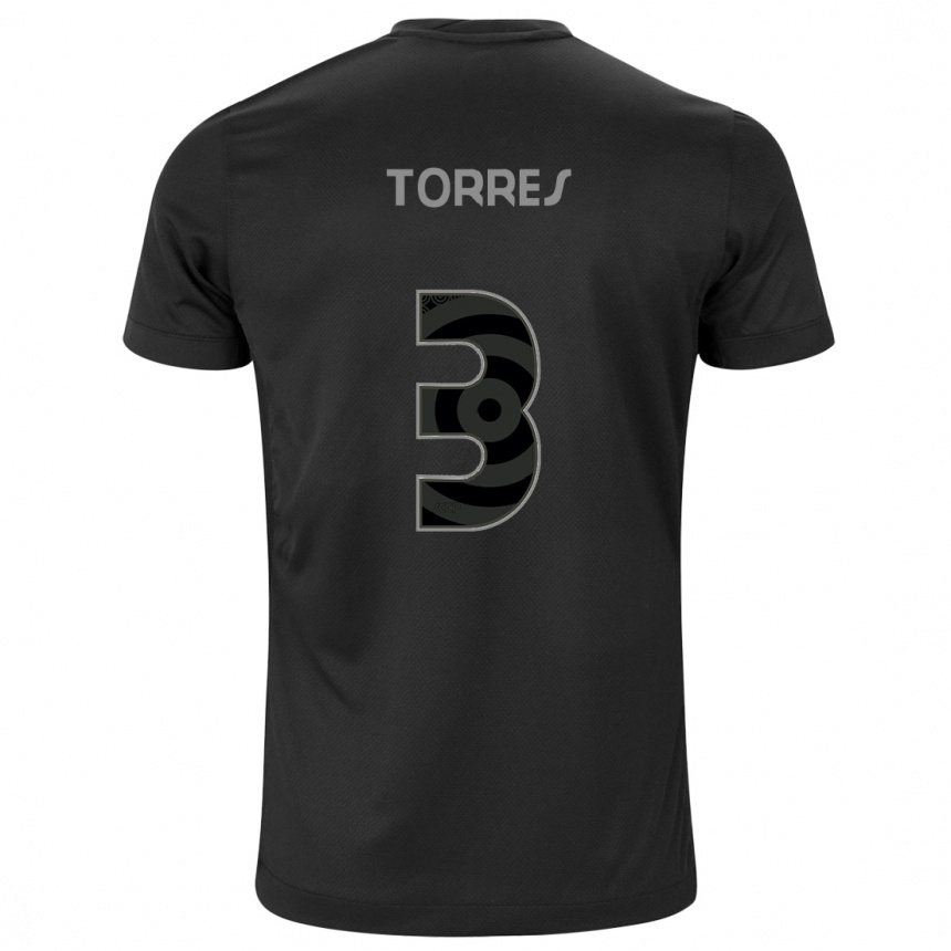 Niño Fútbol Camiseta Félix Torres #3 Negro 2ª Equipación 2024/25