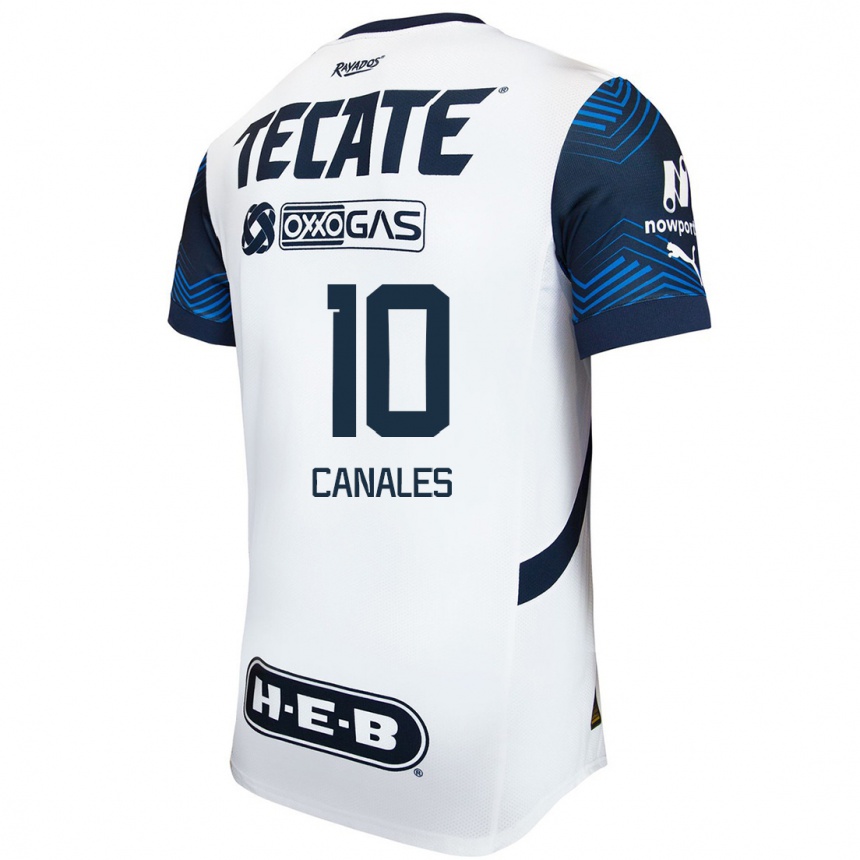 Niño Fútbol Camiseta Sergio Canales #10 Blanco Azul 2ª Equipación 2024/25