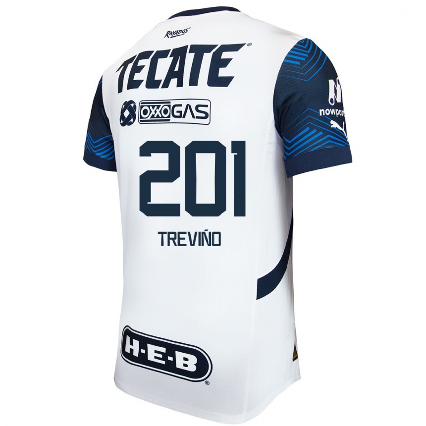 Niño Fútbol Camiseta José Treviño #201 Blanco Azul 2ª Equipación 2024/25