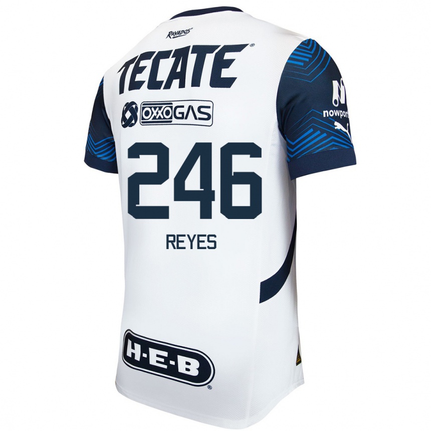 Niño Fútbol Camiseta Cristian Reyes #246 Blanco Azul 2ª Equipación 2024/25