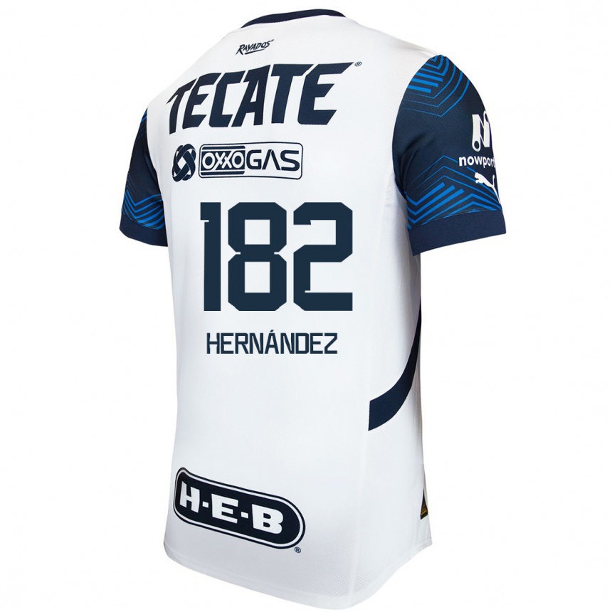 Niño Fútbol Camiseta Derek Hernández #182 Blanco Azul 2ª Equipación 2024/25