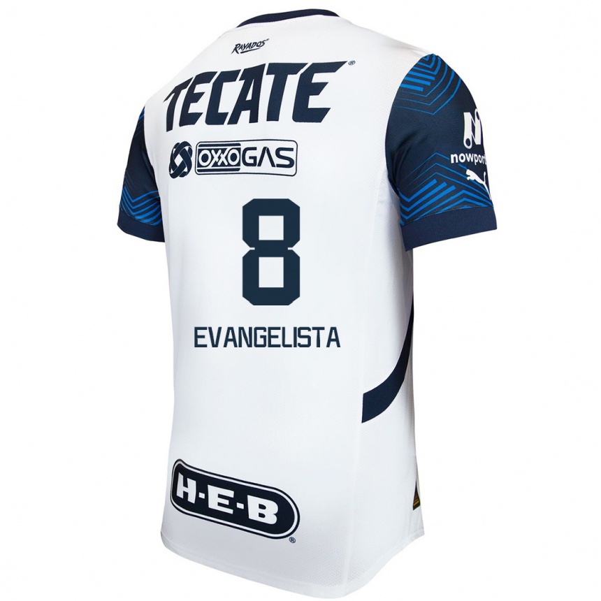 Niño Fútbol Camiseta Diana Evangelista #8 Blanco Azul 2ª Equipación 2024/25