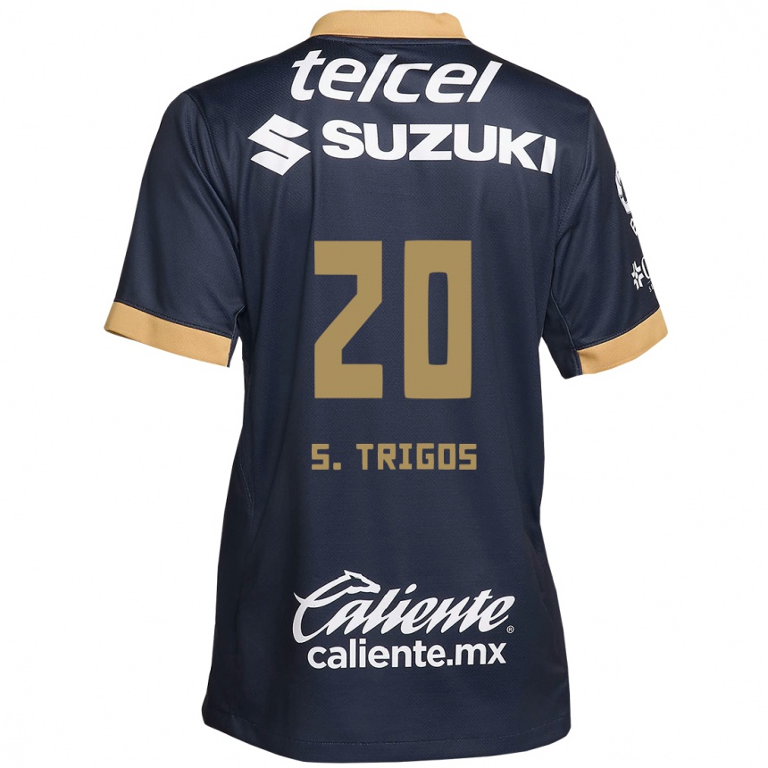 Niño Fútbol Camiseta Santiago Trigos #20 Obsidiana Dorada Blanca 2ª Equipación 2024/25