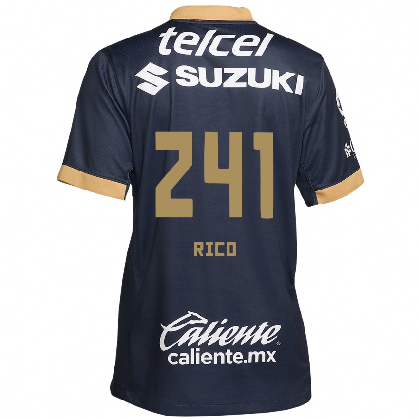 Niño Fútbol Camiseta Ángel Rico #241 Obsidiana Dorada Blanca 2ª Equipación 2024/25