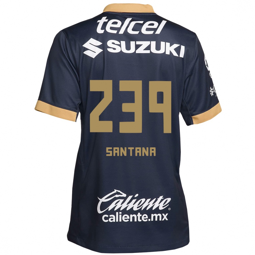 Niño Fútbol Camiseta Guillermo Santana #239 Obsidiana Dorada Blanca 2ª Equipación 2024/25