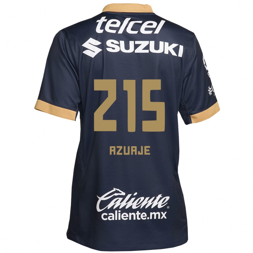 Niño Fútbol Camiseta Ángel Azuaje #215 Obsidiana Dorada Blanca 2ª Equipación 2024/25