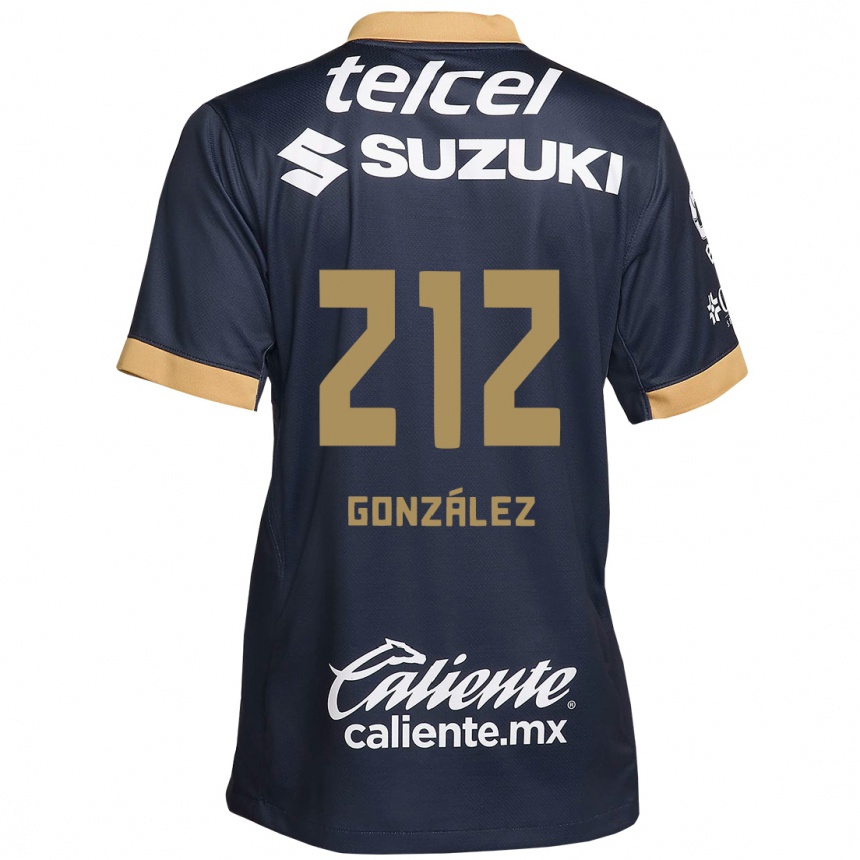 Niño Fútbol Camiseta José González #212 Obsidiana Dorada Blanca 2ª Equipación 2024/25