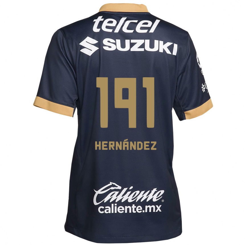 Niño Fútbol Camiseta Marco Hernández #191 Obsidiana Dorada Blanca 2ª Equipación 2024/25