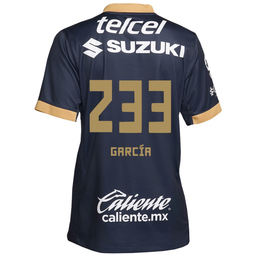 Niño Fútbol Camiseta Carlos García #233 Obsidiana Dorada Blanca 2ª Equipación 2024/25