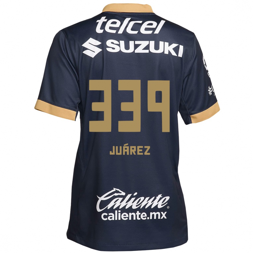 Niño Fútbol Camiseta Jonathan Juárez #339 Obsidiana Dorada Blanca 2ª Equipación 2024/25