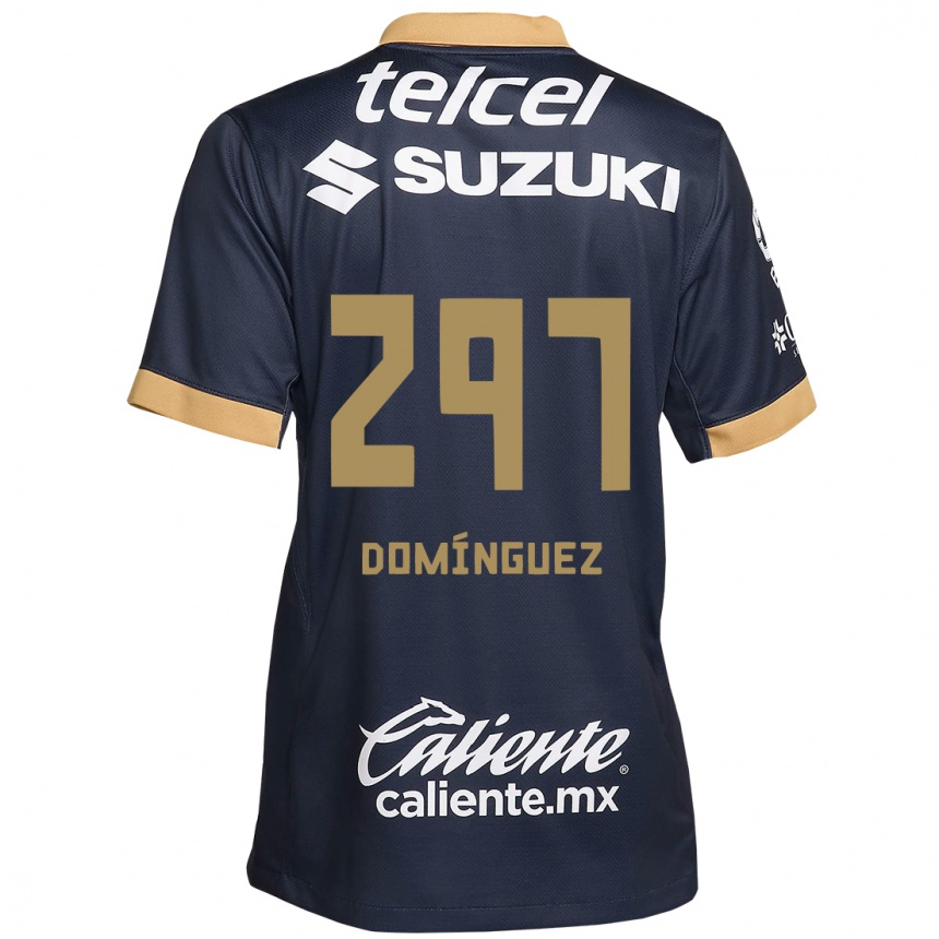 Niño Fútbol Camiseta Julio Domínguez #297 Obsidiana Dorada Blanca 2ª Equipación 2024/25