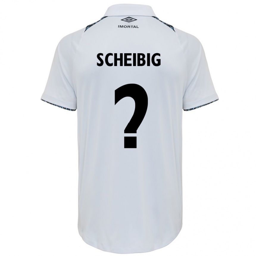 Niño Fútbol Camiseta Felipe Scheibig #0 Blanco Azul 2ª Equipación 2024/25