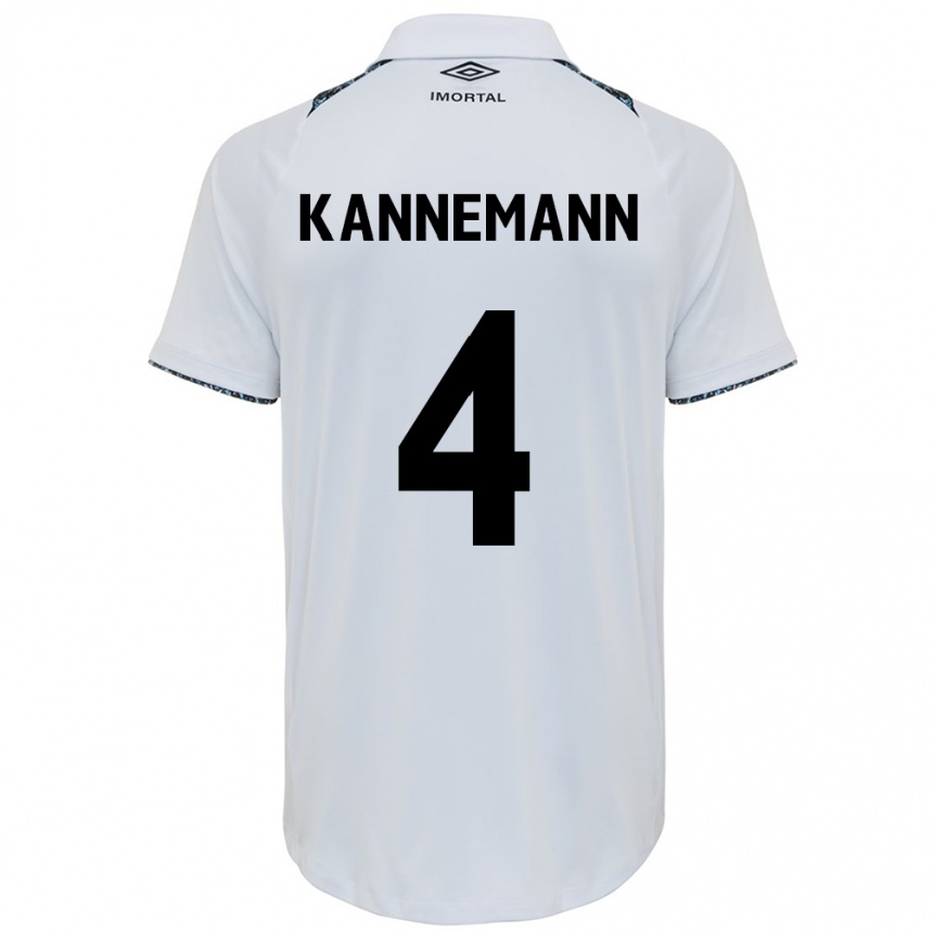 Niño Fútbol Camiseta Walter Kannemann #4 Blanco Azul 2ª Equipación 2024/25