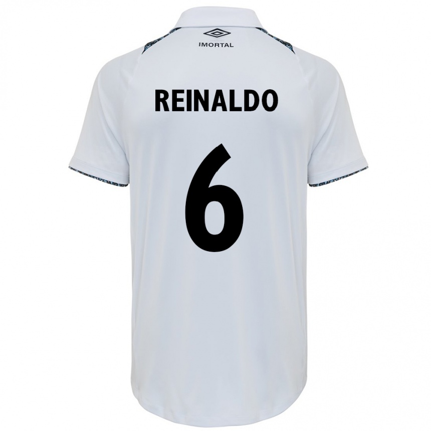 Niño Fútbol Camiseta Reinaldo #6 Blanco Azul 2ª Equipación 2024/25