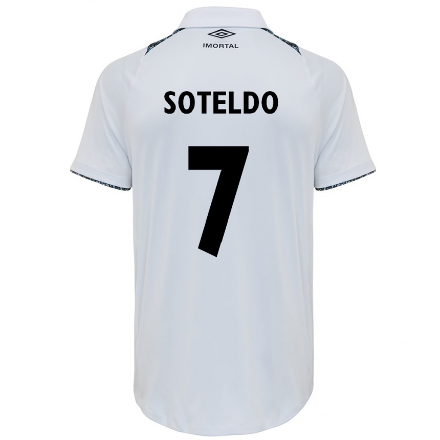 Niño Fútbol Camiseta Yeferson Soteldo #7 Blanco Azul 2ª Equipación 2024/25