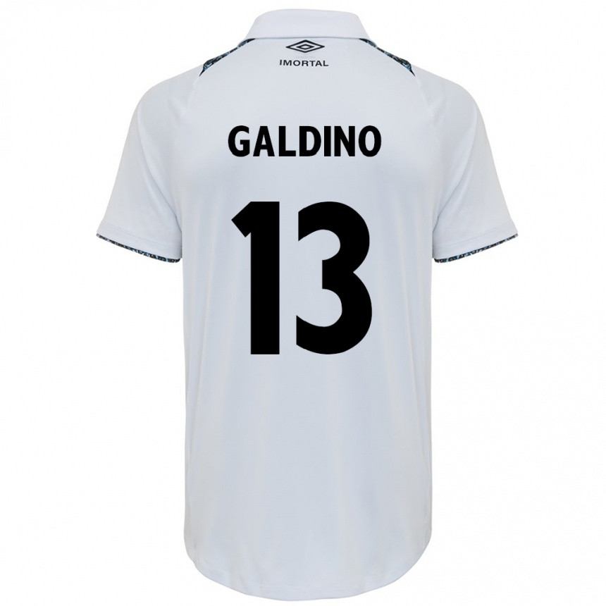 Niño Fútbol Camiseta Everton Galdino #13 Blanco Azul 2ª Equipación 2024/25