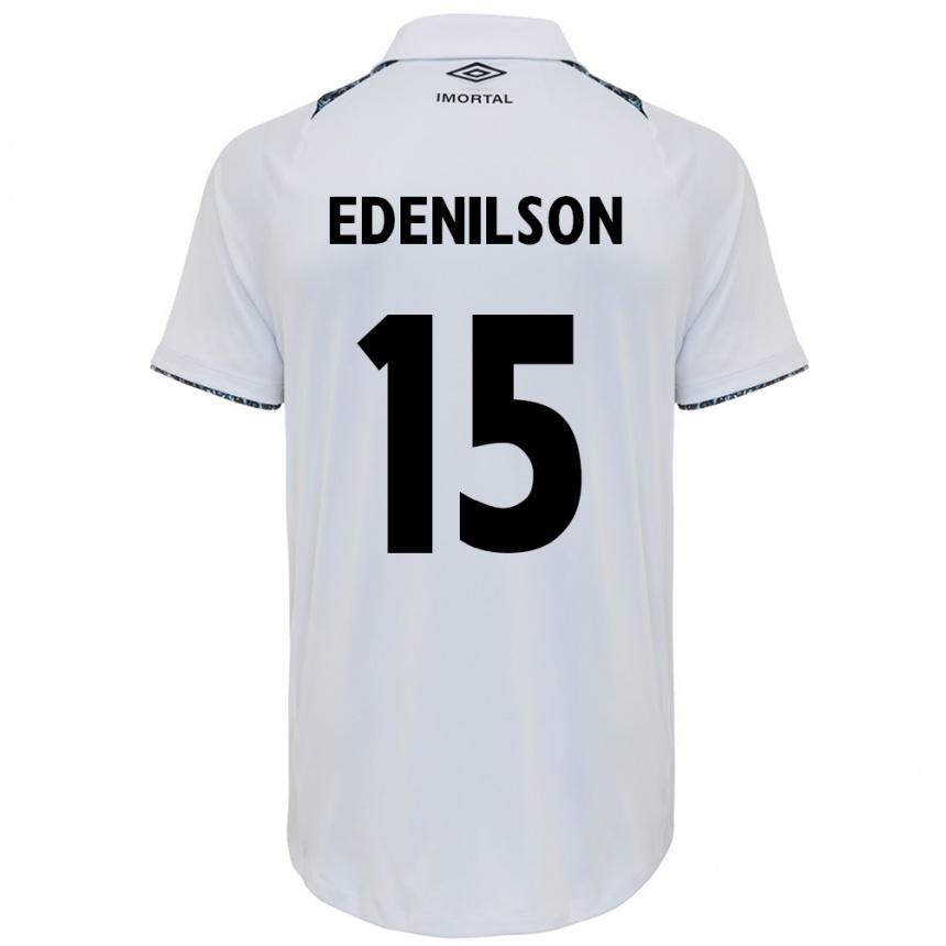 Niño Fútbol Camiseta Edenilson #15 Blanco Azul 2ª Equipación 2024/25