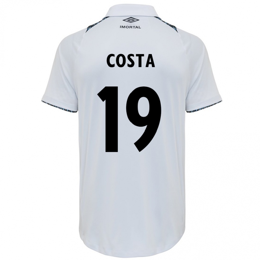 Niño Fútbol Camiseta Diego Costa #19 Blanco Azul 2ª Equipación 2024/25