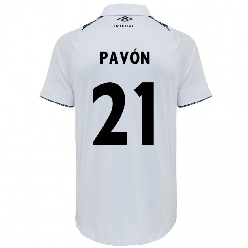 Niño Fútbol Camiseta Cristian Pavón #21 Blanco Azul 2ª Equipación 2024/25