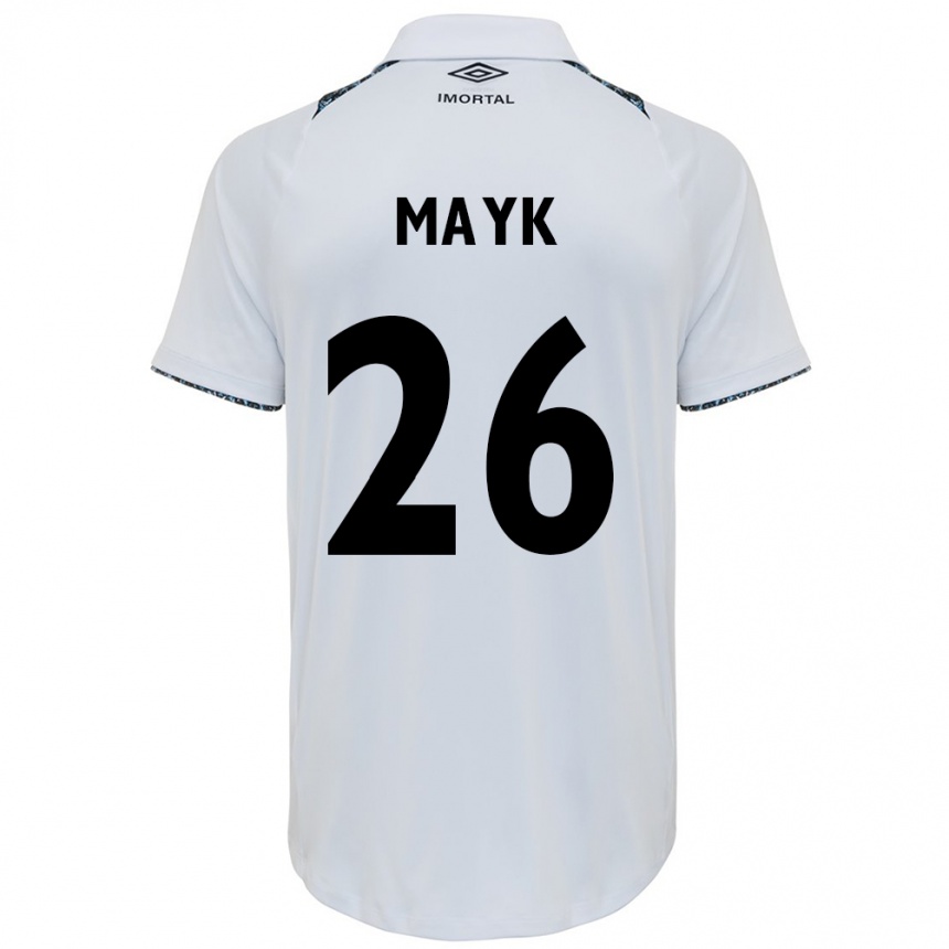 Niño Fútbol Camiseta Mayk #26 Blanco Azul 2ª Equipación 2024/25