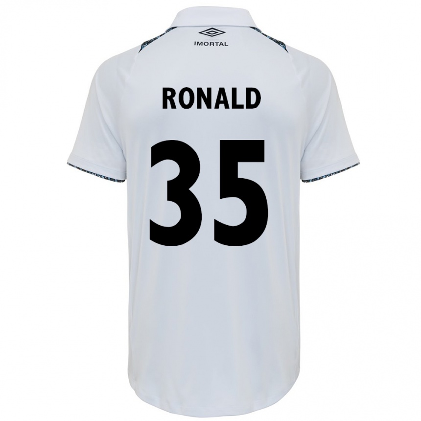 Niño Fútbol Camiseta Ronald #35 Blanco Azul 2ª Equipación 2024/25