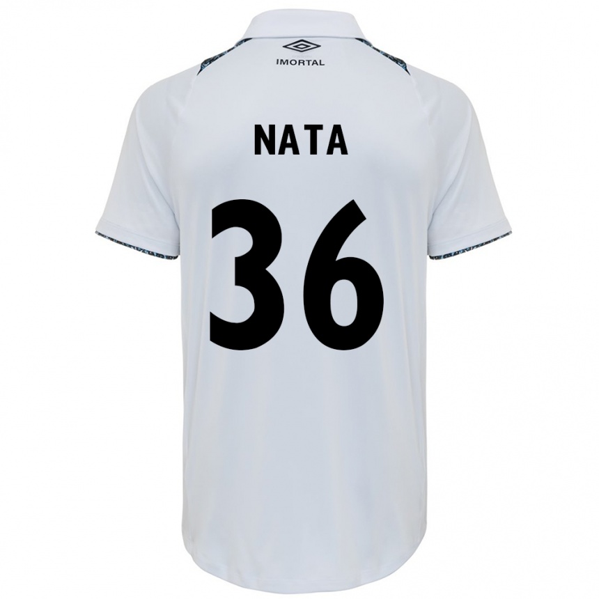 Niño Fútbol Camiseta Natã #36 Blanco Azul 2ª Equipación 2024/25