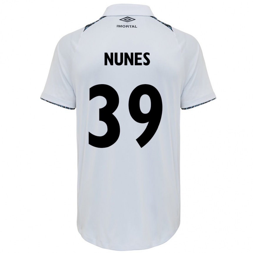 Niño Fútbol Camiseta Gustavo Gomes #39 Blanco Azul 2ª Equipación 2024/25