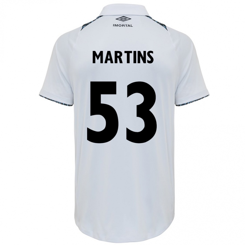 Niño Fútbol Camiseta Gustavo Martins #53 Blanco Azul 2ª Equipación 2024/25