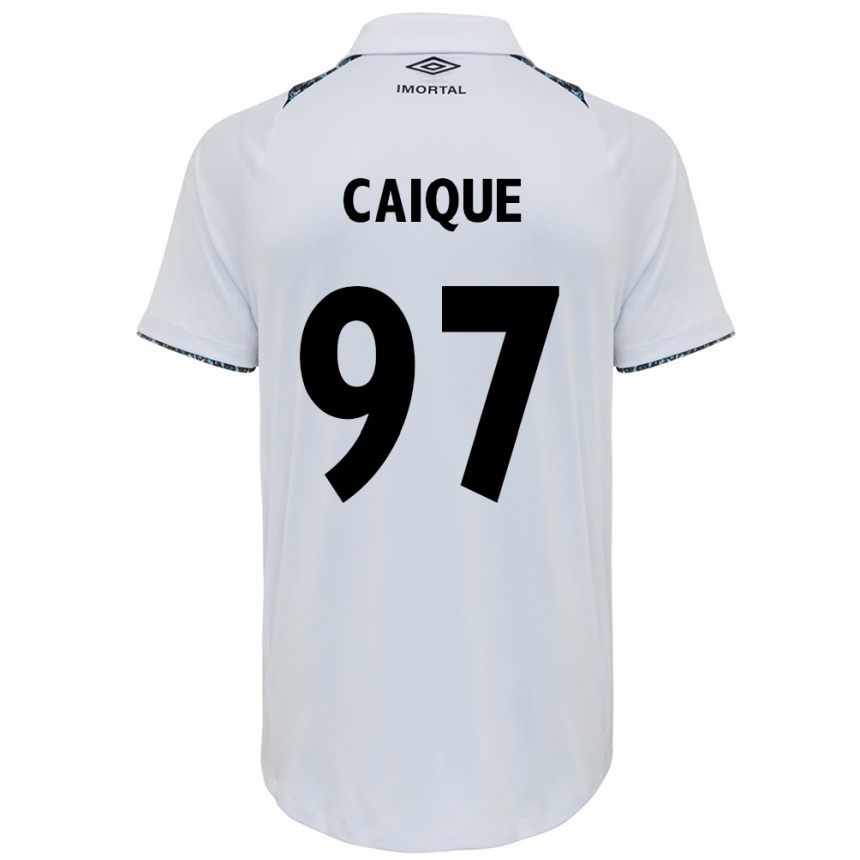 Niño Fútbol Camiseta Caíque #97 Blanco Azul 2ª Equipación 2024/25