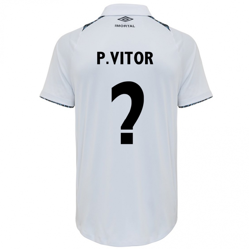 Niño Fútbol Camiseta Pedro Vitor #0 Blanco Azul 2ª Equipación 2024/25