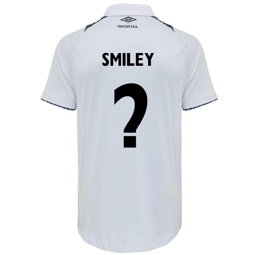 Niño Fútbol Camiseta Smiley #0 Blanco Azul 2ª Equipación 2024/25