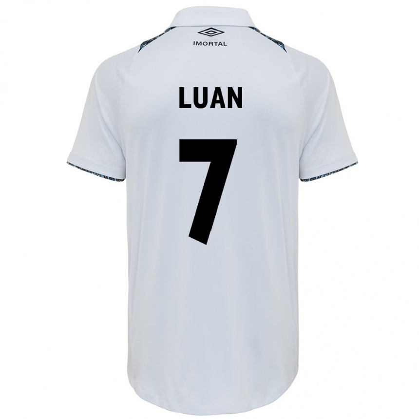 Niño Fútbol Camiseta Luan #7 Blanco Azul 2ª Equipación 2024/25