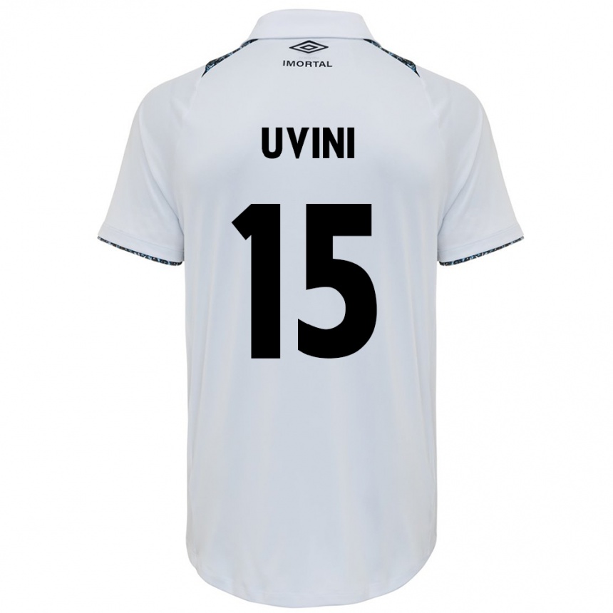 Niño Fútbol Camiseta Bruno Uvini #15 Blanco Azul 2ª Equipación 2024/25