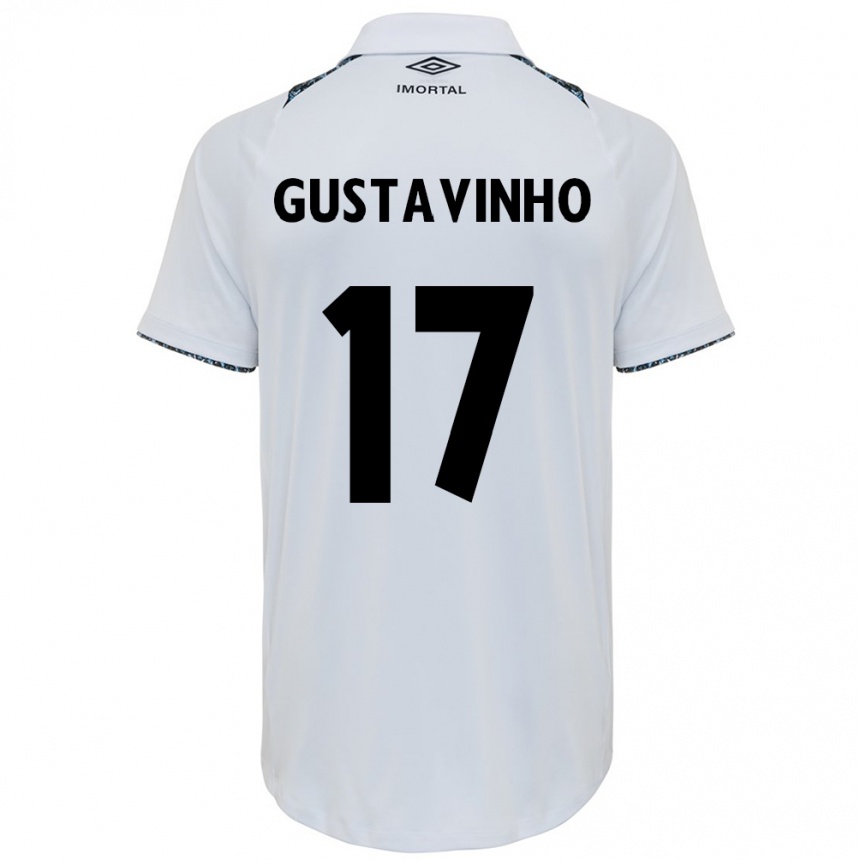 Niño Fútbol Camiseta Gustavinho #17 Blanco Azul 2ª Equipación 2024/25