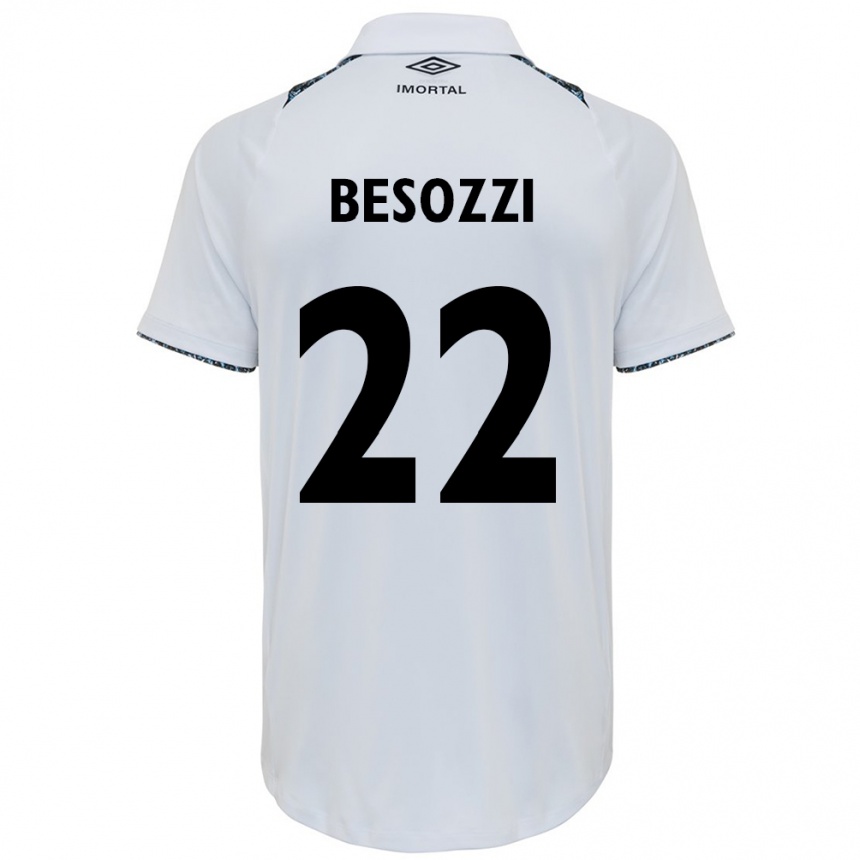 Niño Fútbol Camiseta Lucas Besozzi #22 Blanco Azul 2ª Equipación 2024/25