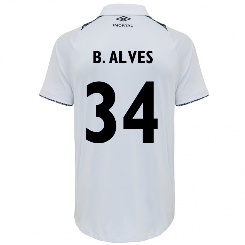 Niño Fútbol Camiseta Bruno Alves #34 Blanco Azul 2ª Equipación 2024/25