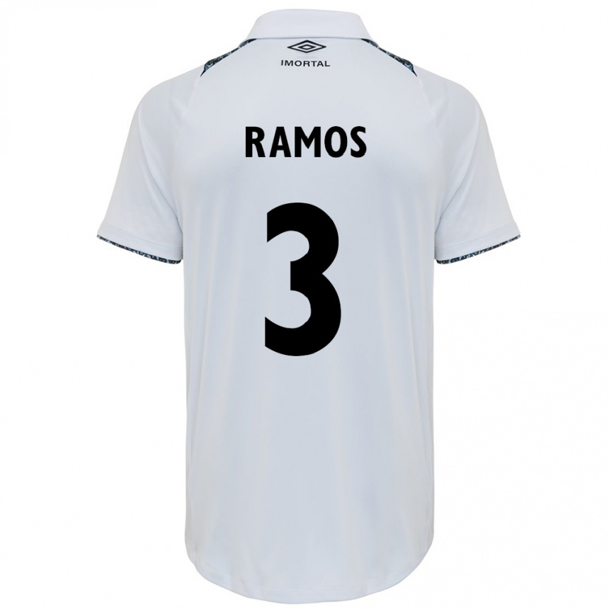 Niño Fútbol Camiseta João Ramos #3 Blanco Azul 2ª Equipación 2024/25