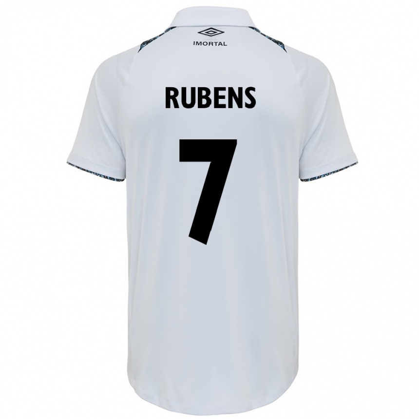 Niño Fútbol Camiseta Rubens #7 Blanco Azul 2ª Equipación 2024/25