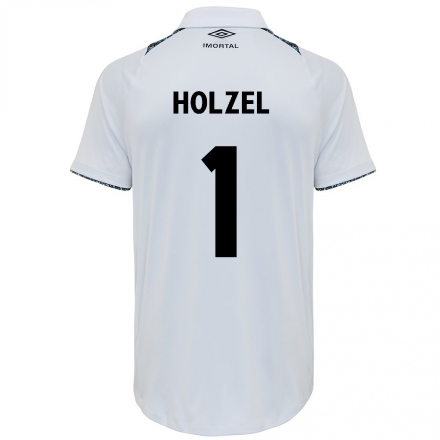 Niño Fútbol Camiseta Vivi Holzel #1 Blanco Azul 2ª Equipación 2024/25