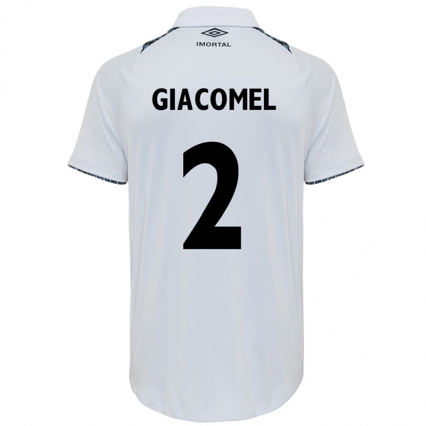 Niño Fútbol Camiseta Laís Giacomel #2 Blanco Azul 2ª Equipación 2024/25