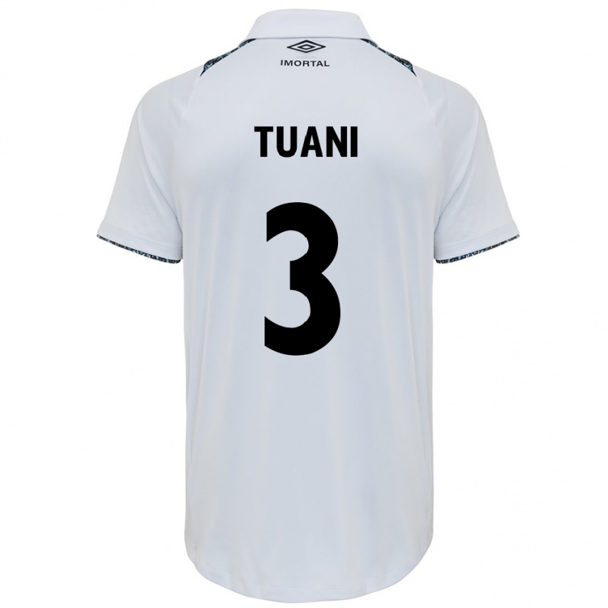 Niño Fútbol Camiseta Tuani #3 Blanco Azul 2ª Equipación 2024/25