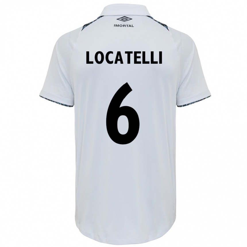 Niño Fútbol Camiseta Natane Locatelli #6 Blanco Azul 2ª Equipación 2024/25