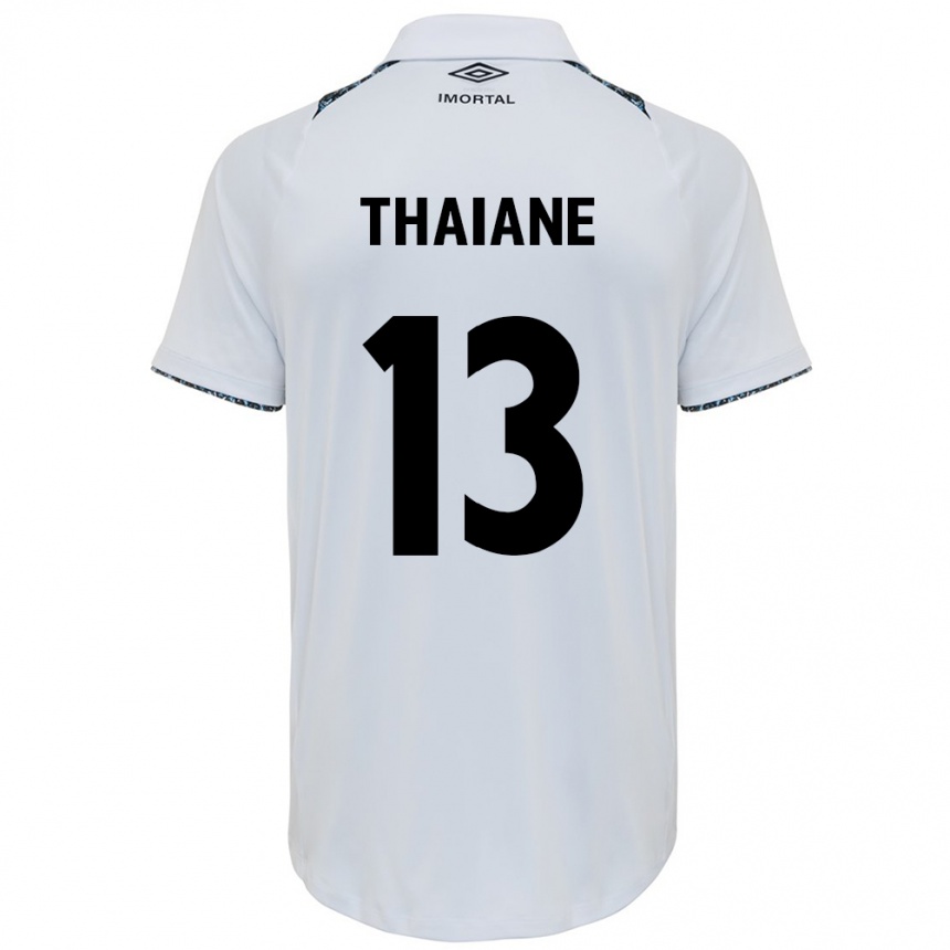 Niño Fútbol Camiseta Thaiane #13 Blanco Azul 2ª Equipación 2024/25